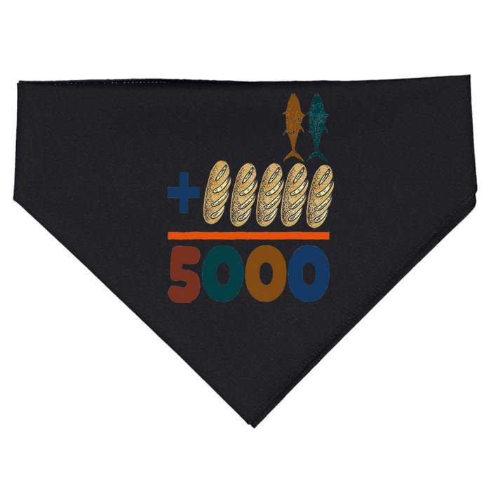 Jesus 2 Fishes 5 Breads 5000 Fed USA-Made Doggie Bandana