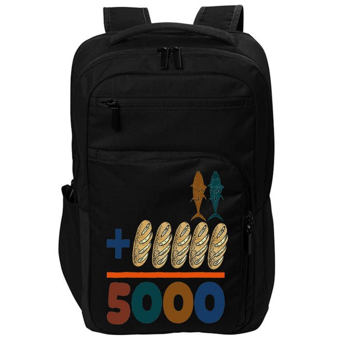 Jesus 2 Fishes 5 Breads 5000 Fed Impact Tech Backpack