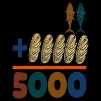 Jesus 2 Fishes 5 Breads 5000 Fed Flat Bill Trucker Hat