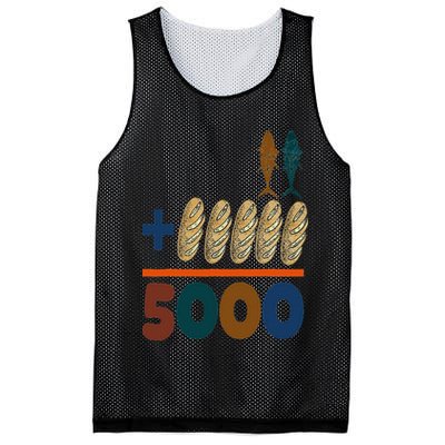 Jesus 2 Fishes 5 Breads 5000 Fed Mesh Reversible Basketball Jersey Tank