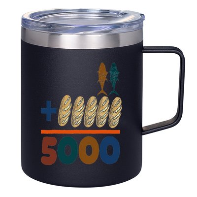 Jesus 2 Fishes 5 Breads 5000 Fed 12oz Stainless Steel Coffee Mug