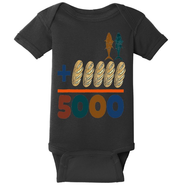 Jesus 2 Fishes 5 Breads 5000 Fed Baby Bodysuit
