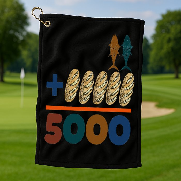 Jesus 2 Fishes 5 Breads 5000 Fed Golf Towel