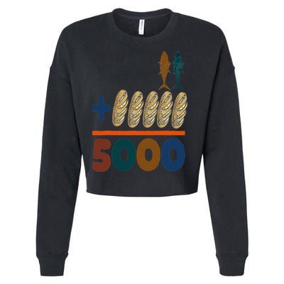 Jesus 2 Fishes 5 Breads 5000 Fed Cropped Pullover Crew