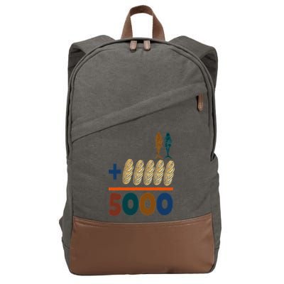 Jesus 2 Fishes 5 Breads 5000 Fed Cotton Canvas Backpack