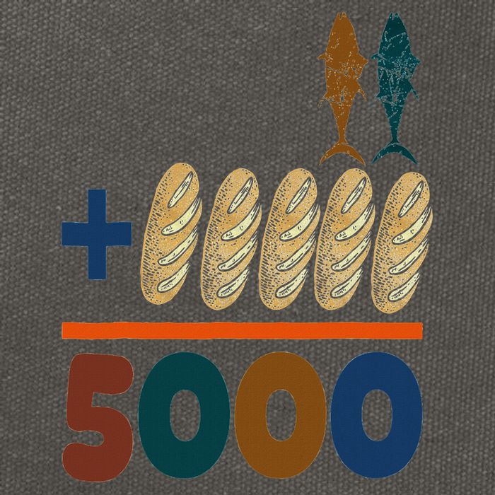 Jesus 2 Fishes 5 Breads 5000 Fed Cotton Canvas Backpack