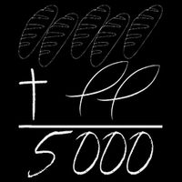 Jesus 2 Fishes 5 Breads 5000 Fed Button