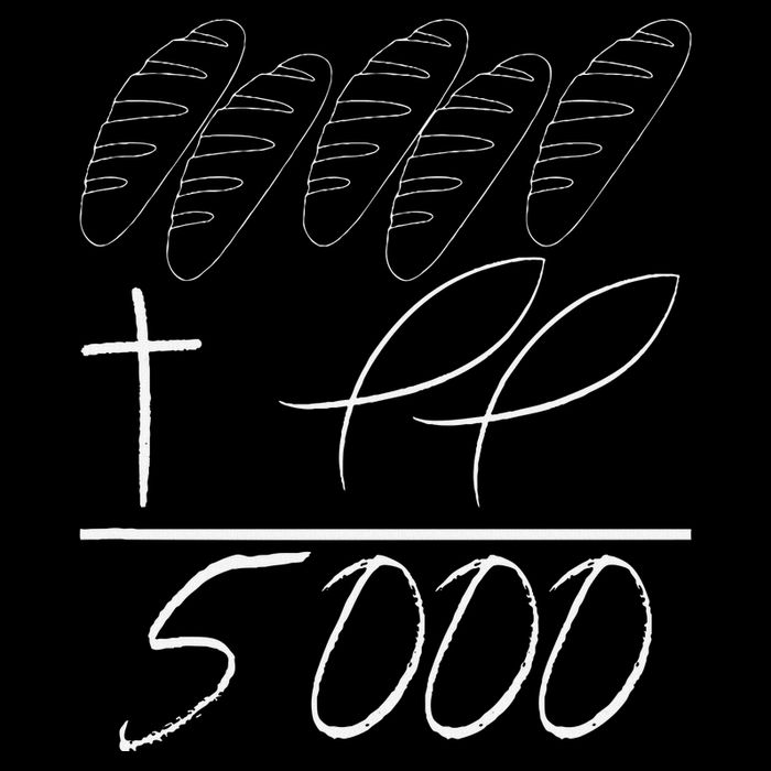 Jesus 2 Fishes 5 Breads 5000 Fed Button