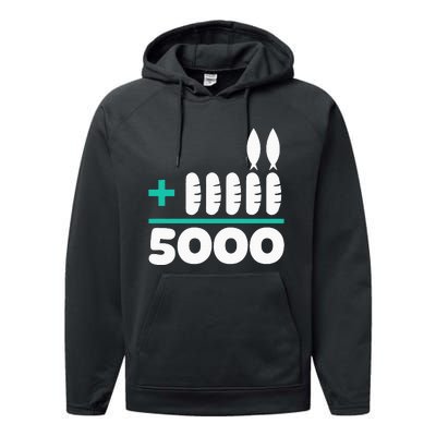 Jesus 2 Fishes 5 Breads 5000 Chosen Against The Current Performance Fleece Hoodie