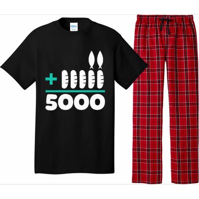 Jesus 2 Fishes 5 Breads 5000 Chosen Against The Current Pajama Set