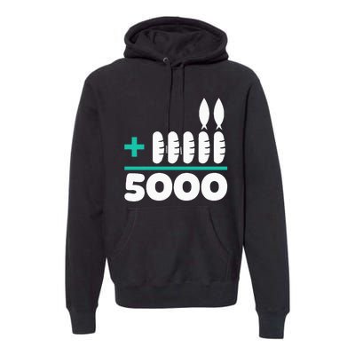 Jesus 2 Fishes 5 Breads 5000 Chosen Against The Current Premium Hoodie