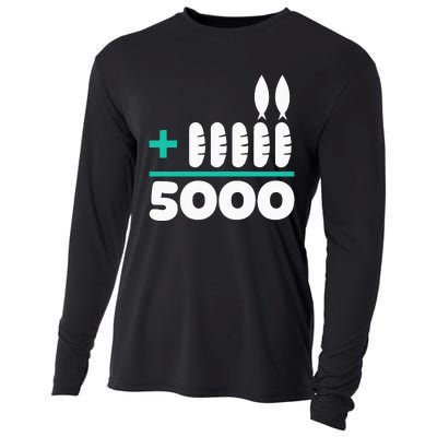 Jesus 2 Fishes 5 Breads 5000 Chosen Against The Current Cooling Performance Long Sleeve Crew