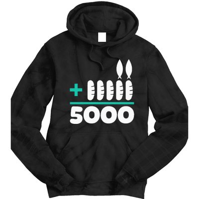 Jesus 2 Fishes 5 Breads 5000 Chosen Against The Current Tie Dye Hoodie