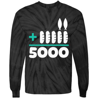 Jesus 2 Fishes 5 Breads 5000 Chosen Against The Current Tie-Dye Long Sleeve Shirt