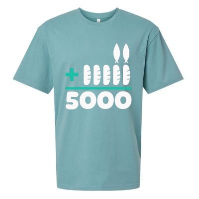 Jesus 2 Fishes 5 Breads 5000 Chosen Against The Current Sueded Cloud Jersey T-Shirt