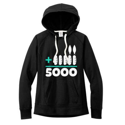 Jesus 2 Fishes 5 Breads 5000 Chosen Against The Current Women's Fleece Hoodie