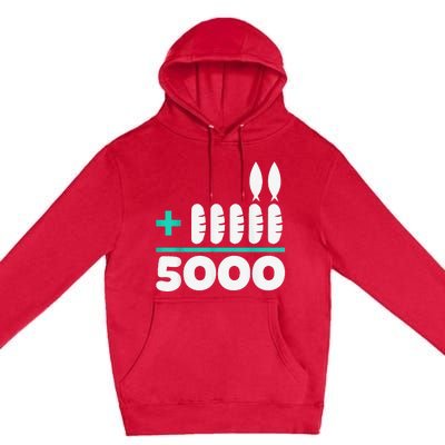 Jesus 2 Fishes 5 Breads 5000 Chosen Against The Current Premium Pullover Hoodie