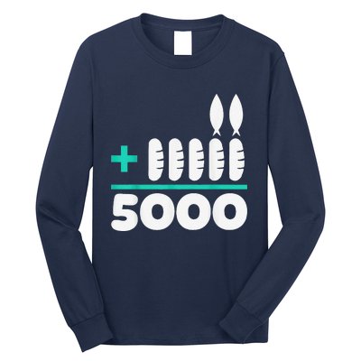 Jesus 2 Fishes 5 Breads 5000 Chosen Against The Current Long Sleeve Shirt