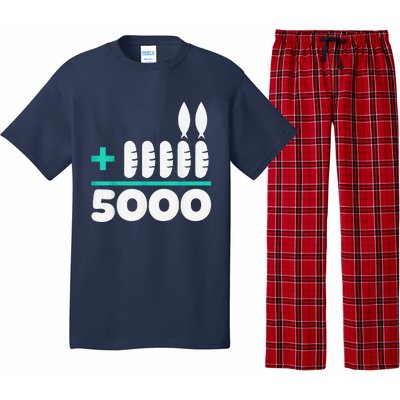 Jesus 2 Fishes 5 Breads 5000 Chosen Against The Current Pajama Set