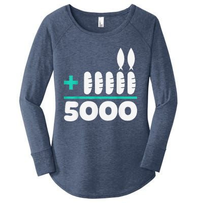 Jesus 2 Fishes 5 Breads 5000 Chosen Against The Current Women's Perfect Tri Tunic Long Sleeve Shirt