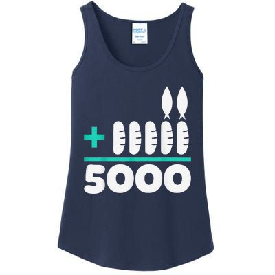 Jesus 2 Fishes 5 Breads 5000 Chosen Against The Current Ladies Essential Tank