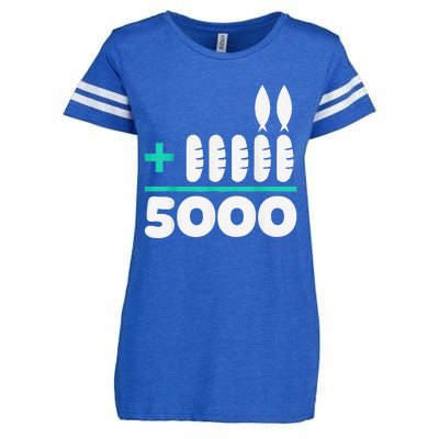 Jesus 2 Fishes 5 Breads 5000 Chosen Against The Current Enza Ladies Jersey Football T-Shirt