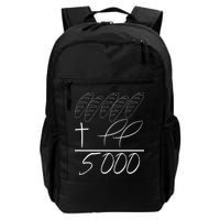 Jesus 2 Fishes 5 Breads 5000 Chosen Against The Current Backpack
