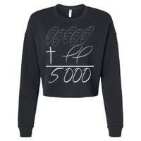 Jesus 2 Fishes 5 Breads 5000 Chosen Against The Current Cropped Pullover Crew