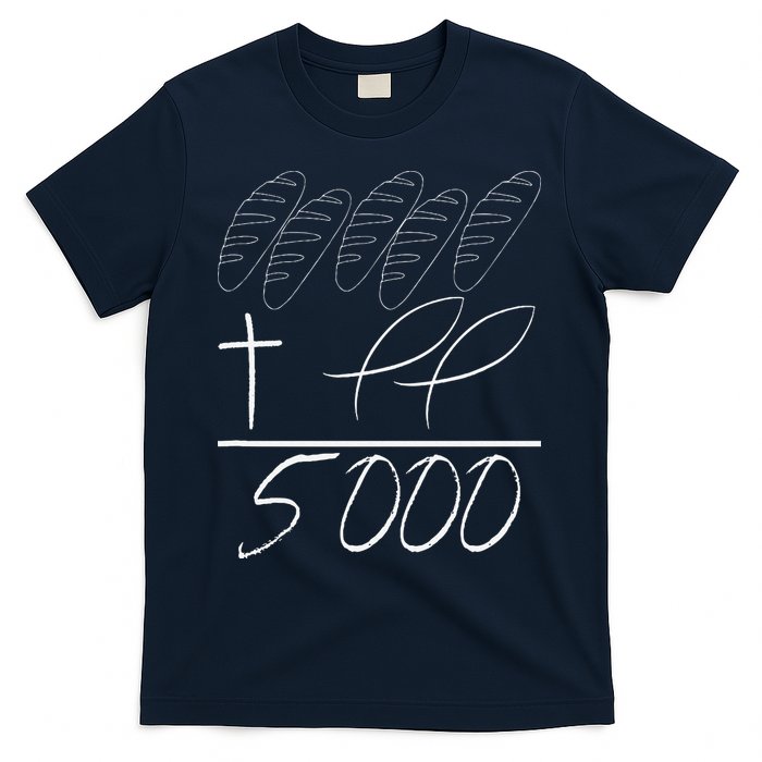 Jesus 2 Fishes 5 Breads 5000 Chosen Against The Current T-Shirt