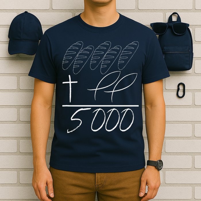 Jesus 2 Fishes 5 Breads 5000 Chosen Against The Current T-Shirt