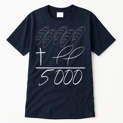 Jesus 2 Fishes 5 Breads 5000 Chosen Against The Current Tall T-Shirt