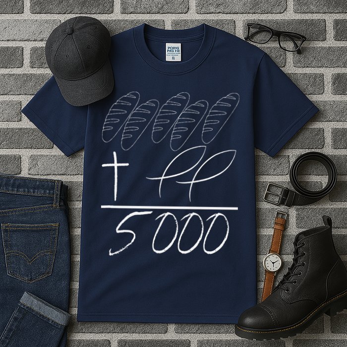 Jesus 2 Fishes 5 Breads 5000 Chosen Against The Current Tall T-Shirt