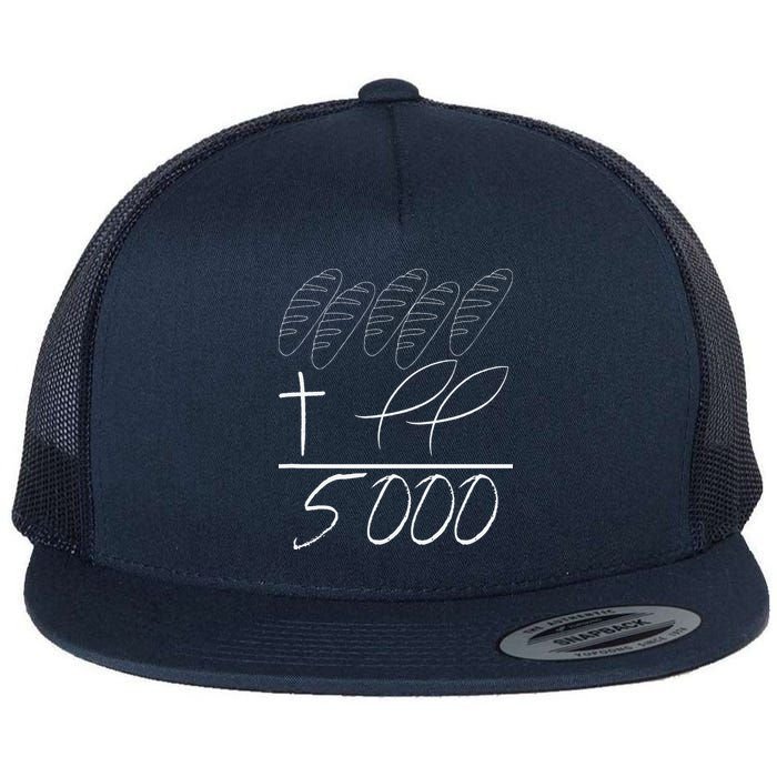 Jesus 2 Fishes 5 Breads 5000 Chosen Against The Current Flat Bill Trucker Hat