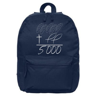 Jesus 2 Fishes 5 Breads 5000 Chosen Against The Current 16 in Basic Backpack