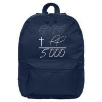 Jesus 2 Fishes 5 Breads 5000 Chosen Against The Current 16 in Basic Backpack