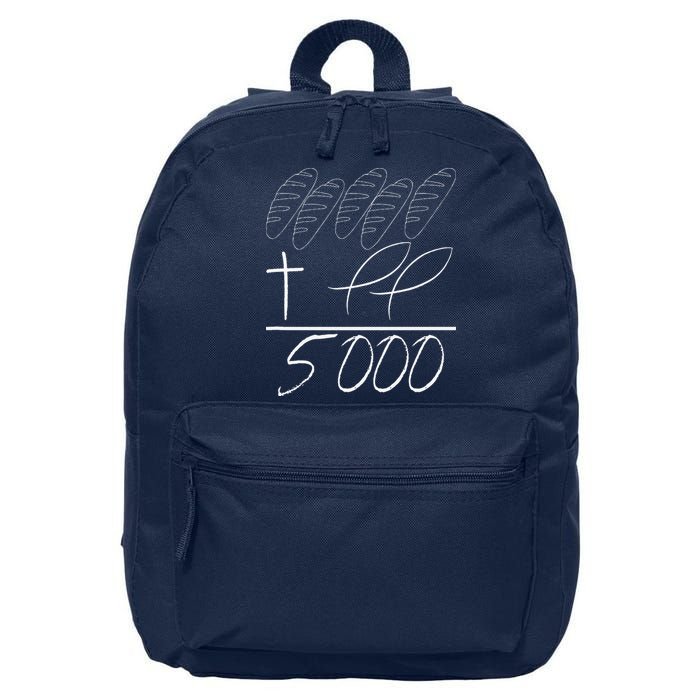 Jesus 2 Fishes 5 Breads 5000 Chosen Against The Current 16 in Basic Backpack