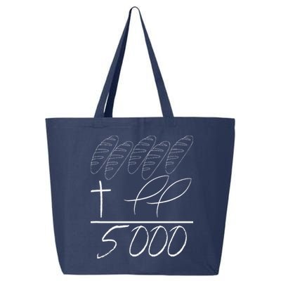 Jesus 2 Fishes 5 Breads 5000 Chosen Against The Current 25L Jumbo Tote