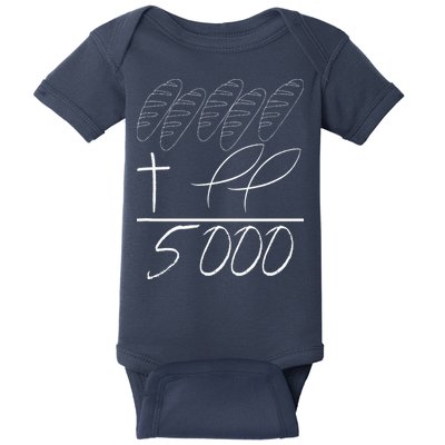Jesus 2 Fishes 5 Breads 5000 Chosen Against The Current Baby Bodysuit