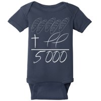Jesus 2 Fishes 5 Breads 5000 Chosen Against The Current Baby Bodysuit