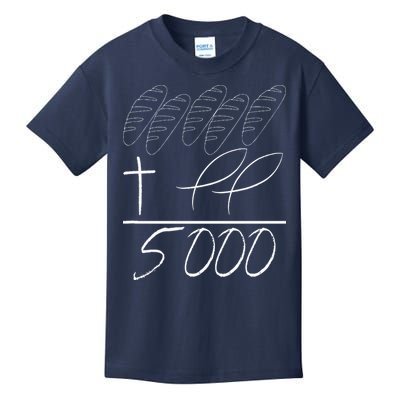 Jesus 2 Fishes 5 Breads 5000 Chosen Against The Current Kids T-Shirt