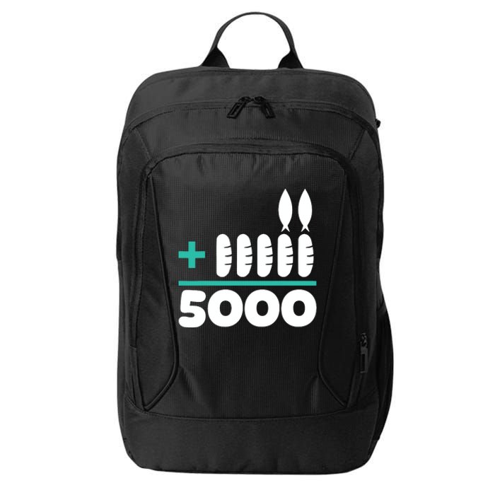 Jesus 2 Fishes 5 Breads 5000 Chosen Against The Current City Backpack