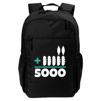 Jesus 2 Fishes 5 Breads 5000 Chosen Against The Current Daily Commute Backpack