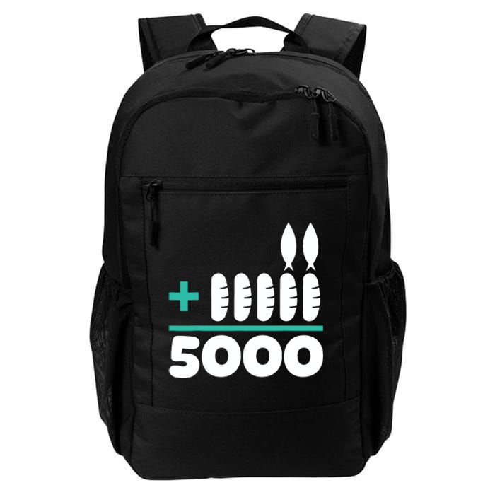 Jesus 2 Fishes 5 Breads 5000 Chosen Against The Current Daily Commute Backpack