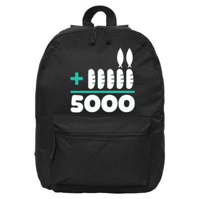 Jesus 2 Fishes 5 Breads 5000 Chosen Against The Current 16 in Basic Backpack