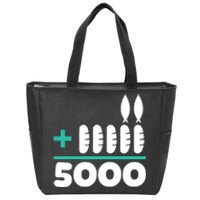 Jesus 2 Fishes 5 Breads 5000 Chosen Against The Current Zip Tote Bag