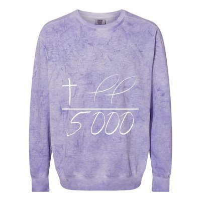 Jesus 2 Fishes 5 Breads 5000 Chosen Against The Current Colorblast Crewneck Sweatshirt