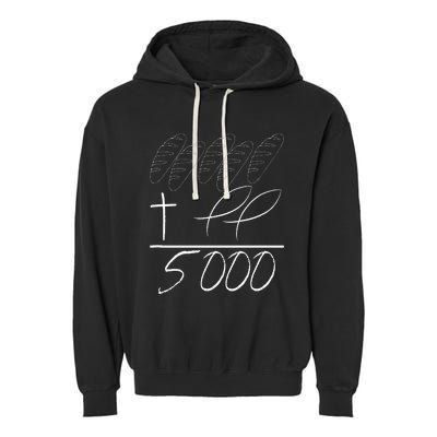 Jesus 2 Fishes 5 Breads 5000 Chosen Against The Current Garment-Dyed Fleece Hoodie