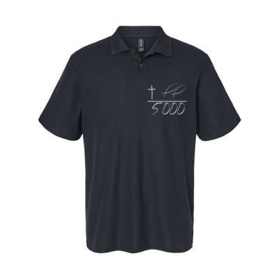 Jesus 2 Fishes 5 Breads 5000 Chosen Against The Current Softstyle Adult Sport Polo