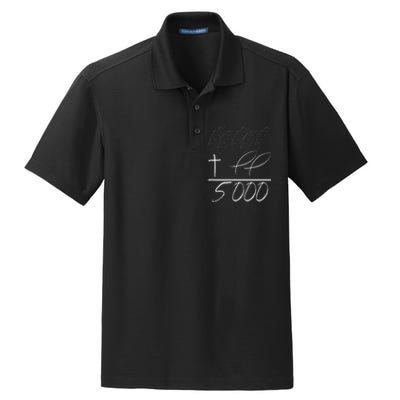 Jesus 2 Fishes 5 Breads 5000 Chosen Against The Current Dry Zone Grid Polo