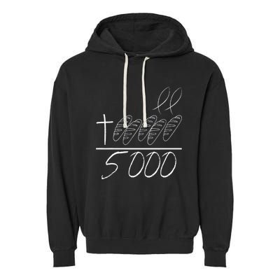 Jesus 2 Fishes 5 Breads 5000 Chosen Against The Current Garment-Dyed Fleece Hoodie